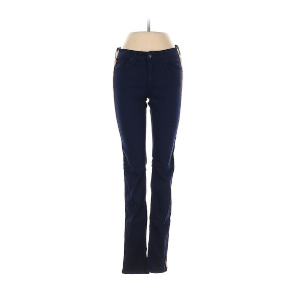 rag & bone Denim - Rag & Bone JEAN The Skinny Jeans Sz 25 Navy Blue Neon Orange Side Stripe Stretch